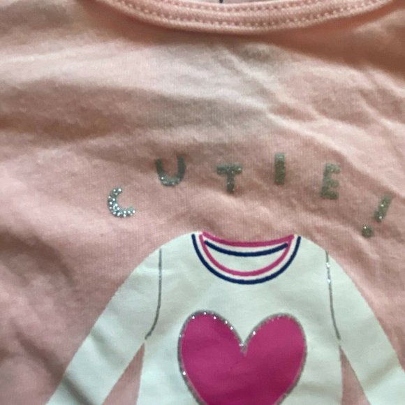 First Impressions infant Long Sleeve Shirt-'Cutie'-Pink-Size 6-9 Months-NWT - Picture 3 of 5